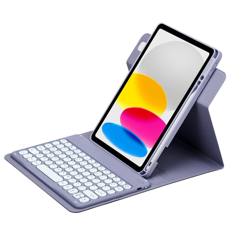 Round Button 360 Degree Rotatable Bluetooth Keyboard Leather Case, For iPad 10th Gen 10.9 2022, For iPad Air 2022 / iPad Pro 11 2021, For iPad 10.2 2021 / Air 2019
