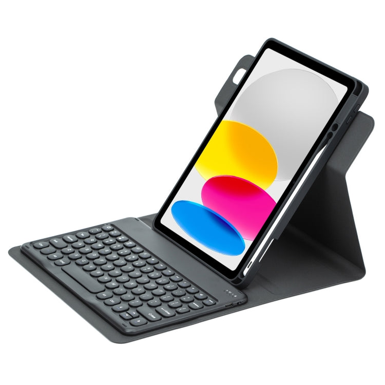 Round Button 360 Degree Rotatable Bluetooth Keyboard Leather Case, For iPad 10th Gen 10.9 2022, For iPad Air 2022 / iPad Pro 11 2021, For iPad 10.2 2021 / Air 2019