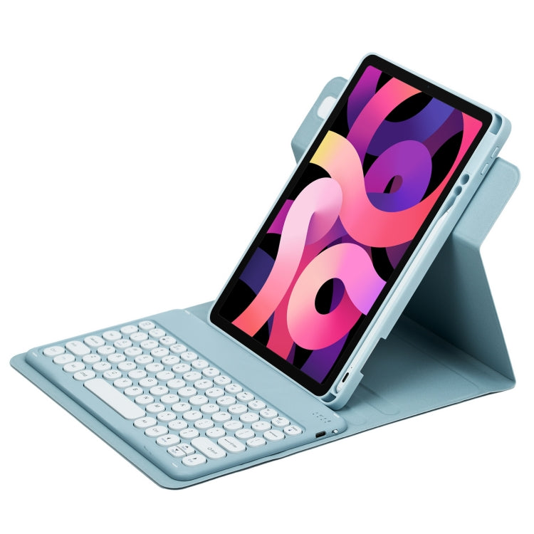 Round Button 360 Degree Rotatable Bluetooth Keyboard Leather Case, For iPad 10th Gen 10.9 2022, For iPad Air 2022 / iPad Pro 11 2021, For iPad 10.2 2021 / Air 2019