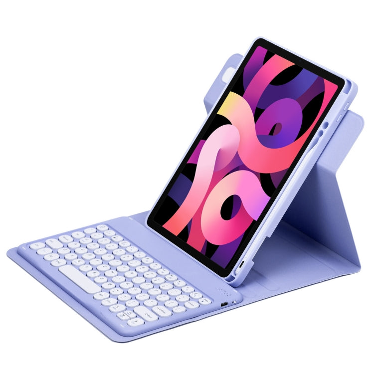 Étui en cuir avec clavier Bluetooth rotatif à 360 degrés et boutons ronds, pour iPad 10e génération 10.9 (2022), iPad Air (2022) / iPad Pro 11 (2021) et iPad 10.2 (2021) / Air (2019).