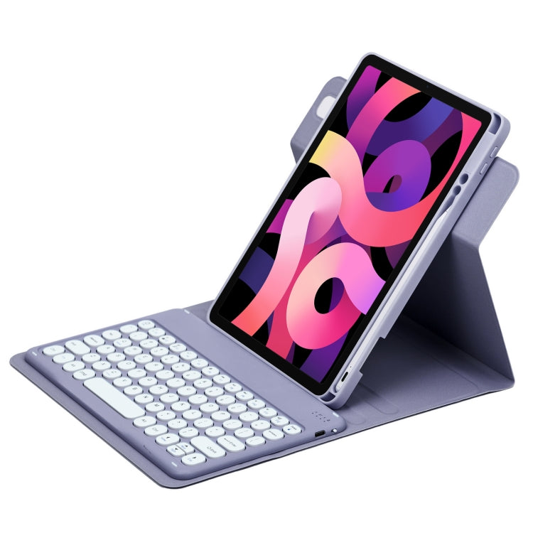 Round Button 360 Degree Rotatable Bluetooth Keyboard Leather Case, For iPad 10th Gen 10.9 2022, For iPad Air 2022 / iPad Pro 11 2021, For iPad 10.2 2021 / Air 2019