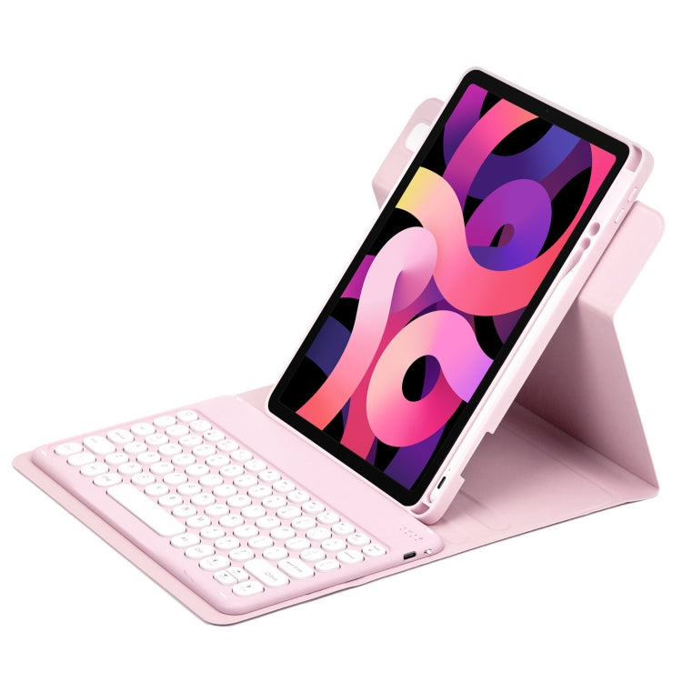 Round Button 360 Degree Rotatable Bluetooth Keyboard Leather Case, For iPad 10th Gen 10.9 2022, For iPad Air 2022 / iPad Pro 11 2021, For iPad 10.2 2021 / Air 2019