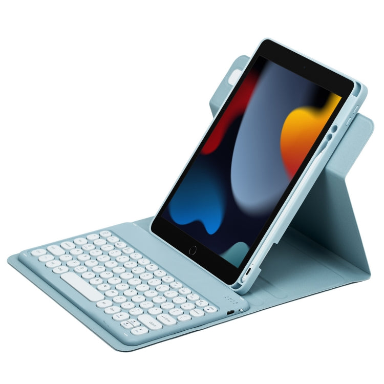 Round Button 360 Degree Rotatable Bluetooth Keyboard Leather Case, For iPad 10th Gen 10.9 2022, For iPad Air 2022 / iPad Pro 11 2021, For iPad 10.2 2021 / Air 2019