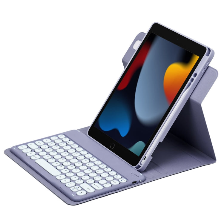 Round Button 360 Degree Rotatable Bluetooth Keyboard Leather Case, For iPad 10th Gen 10.9 2022, For iPad Air 2022 / iPad Pro 11 2021, For iPad 10.2 2021 / Air 2019