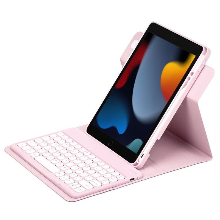 Round Button 360 Degree Rotatable Bluetooth Keyboard Leather Case, For iPad 10th Gen 10.9 2022, For iPad Air 2022 / iPad Pro 11 2021, For iPad 10.2 2021 / Air 2019