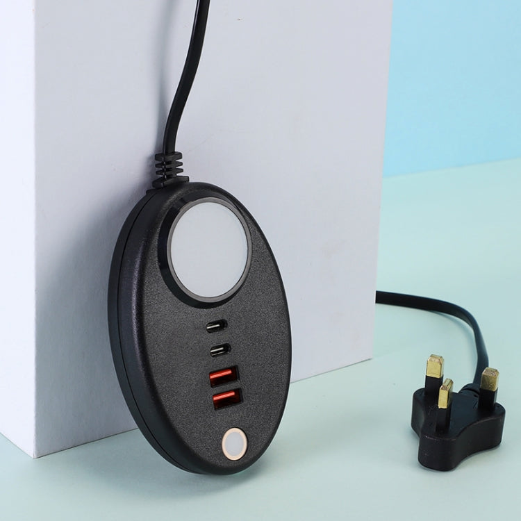 YF-106 USB- C / Type-Cx2+USBx2 Oval PD Socket Phone Charger with Light, UK Plug, EU Plug