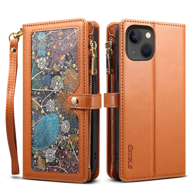 ESEBLE Star Series Lanyard Zipper Wallet RFID Leather Case, For iPhone 15