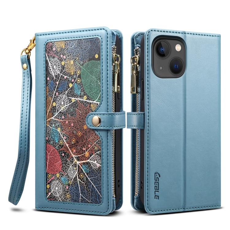 ESEBLE Star Series Lanyard Zipper Wallet RFID Leather Case, For iPhone 15
