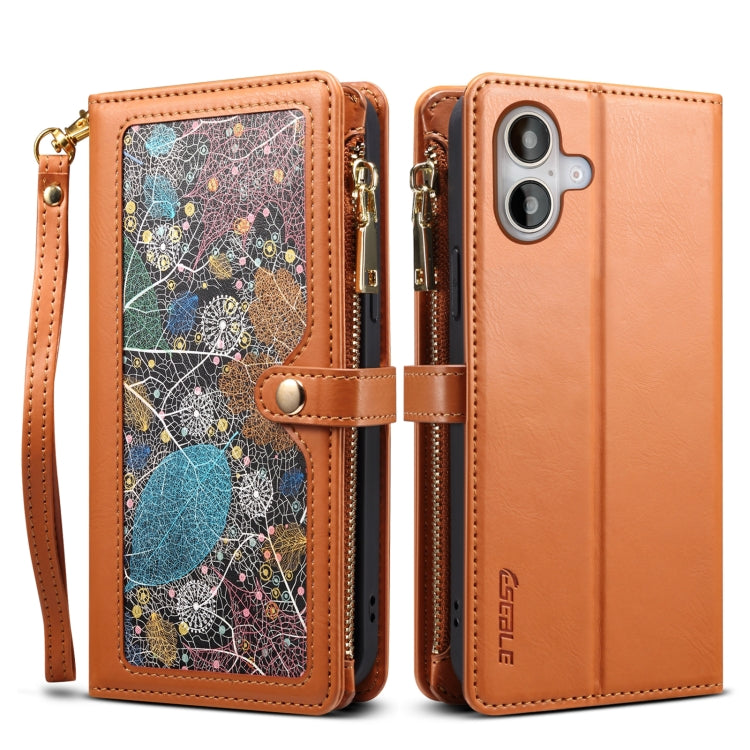 ESEBLE Star Series Lanyard Zipper Wallet RFID Leather Case, For iPhone 17e / 16e, For iPhone 16 Pro Max, For iPhone 16 Pro, For iPhone 16 Plus, For iPhone 16, For iPhone 15 Pro Max, For iPhone 15 Pro, For iPhone 15 Plus