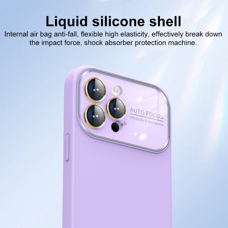 Liquid Silicone Large Glass Window Phone Case, For iPhone 14 Plus, For iPhone 14