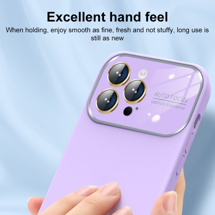Liquid Silicone Large Glass Window Phone Case, For iPhone 14 Plus, For iPhone 14