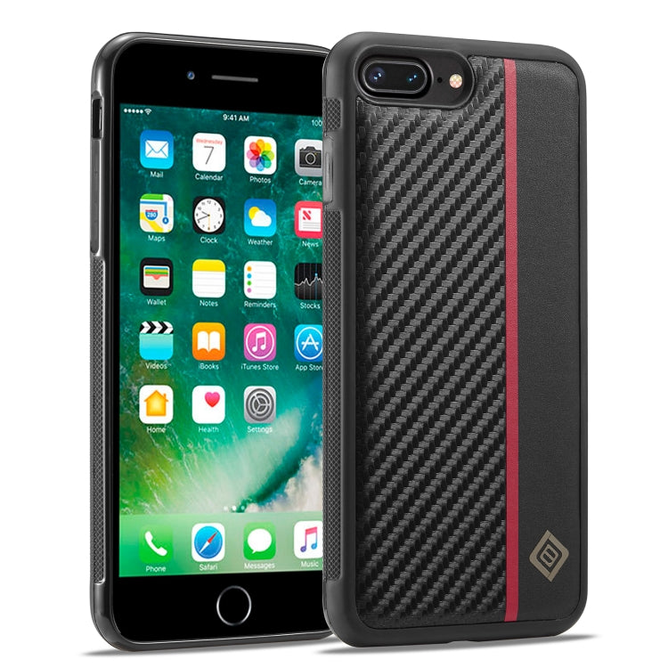 LC.IMEEKE 3 in 1 Carbon Fiber Texture Shockproof Phone Case, For iPhone XS Max, For iPhone X, For iPhone 7 Plus / 8 Plus