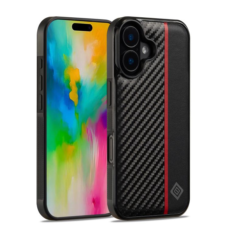LC.IMEEKE 3 in 1 Carbon Fiber Texture Shockproof Phone Case, For iPhone 17 Pro Max, For iPhone 17 Pro, For iPhone 17, For iPhone Air, For iPhone 16 Pro Max, For iPhone 16 Pro, For iPhone 16 Plus, For iPhone 16, For iPhone 14 Plus, For iPhone 14        ...