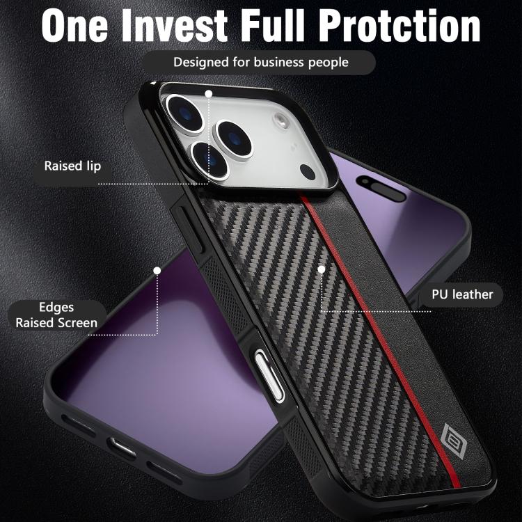 LC.IMEEKE 3 in 1 Carbon Fiber Texture Shockproof Phone Case, For iPhone 17 Pro Max, For iPhone 17 Pro, For iPhone 17, For iPhone Air, For iPhone 16 Pro Max, For iPhone 16 Pro, For iPhone 16 Plus, For iPhone 16, For iPhone 14 Plus, For iPhone 14        ...