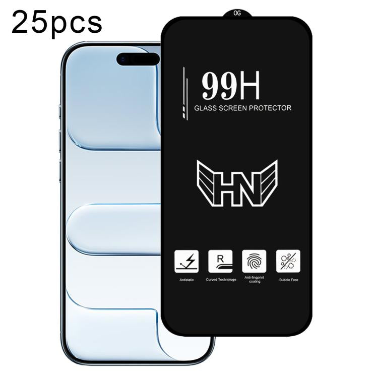 25pcs High Aluminum Large Arc Full Screen Tempered Glass Film, For iPhone 18 Pro / 17 Pro, For iPhone 18 Pro Max / 17 Pro Max, For iPhone 17, For iPhone Air, For iPhone 16 Pro Max, For iPhone 16 Pro, For iPhone 16 Plus, For iPhone 16                   ...