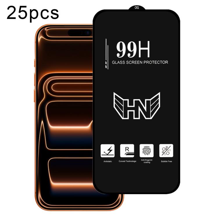 Lot de 25 films de protection en verre trempé plein écran, grand arc en aluminium, pour iPhone 16 Pro Max, iPhone 16 Pro, iPhone 16 Plus, iPhone 16, iPhone 15 Pro Max, iPhone 15 Pro, iPhone 15 Plus, iPhone 15