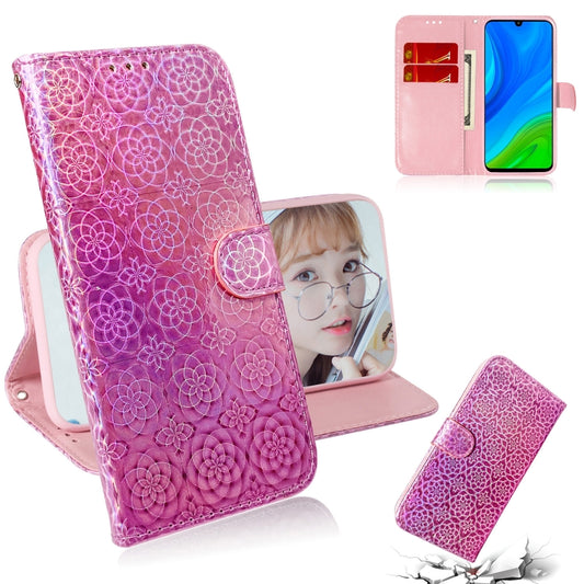 Magnetic PU leather flip case with card slots and lanyard for Huawei P smart 2020