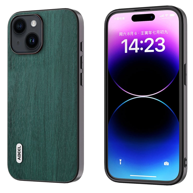 ABEEL Wood Texture PU Phone Case, For iPhone 15 Pro Max, For iPhone 15 Pro, For iPhone 15 Plus, For iPhone 15