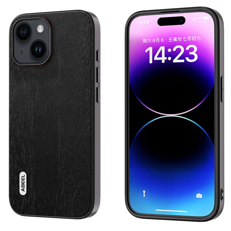 ABEEL Wood Texture PU Phone Case, For iPhone 15 Pro Max, For iPhone 15 Pro, For iPhone 15 Plus, For iPhone 15