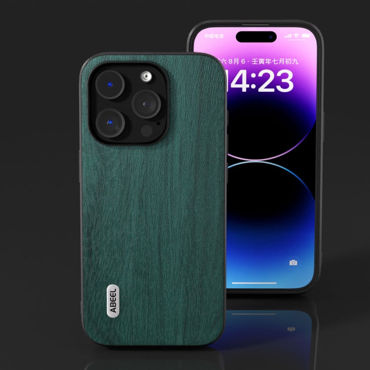 ABEEL Wood Texture PU Phone Case, For iPhone 15 Pro Max, For iPhone 15 Plus, For iPhone 15 Pro, For iPhone 15