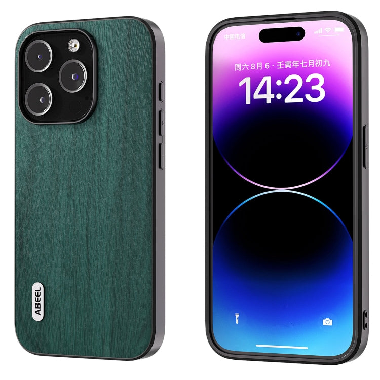 ABEEL Wood Texture PU Phone Case, For iPhone 15 Pro Max, For iPhone 15 Pro, For iPhone 15 Plus, For iPhone 15