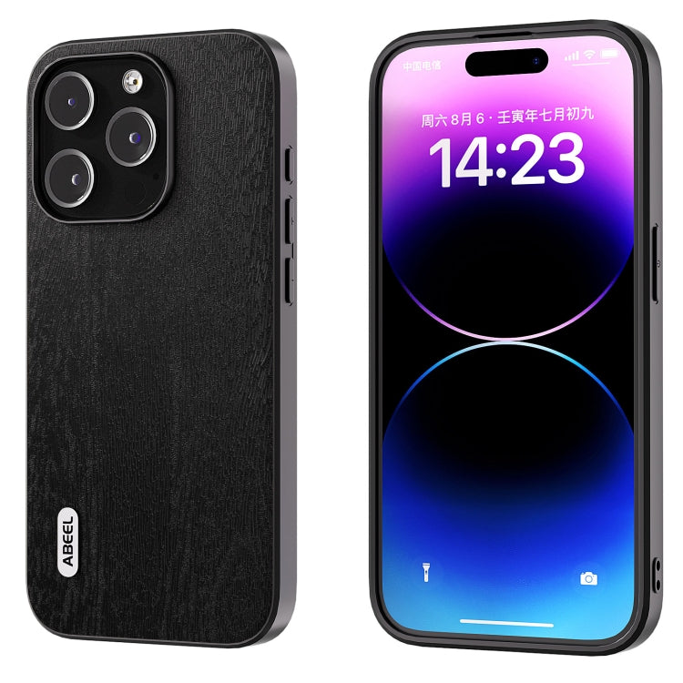 ABEEL Wood Texture PU Phone Case, For iPhone 15 Pro Max, For iPhone 15 Pro, For iPhone 15 Plus, For iPhone 15