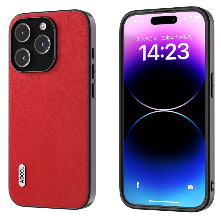ABEEL Wood Texture PU Phone Case, For iPhone 15 Pro Max, For iPhone 15 Plus, For iPhone 15 Pro, For iPhone 15