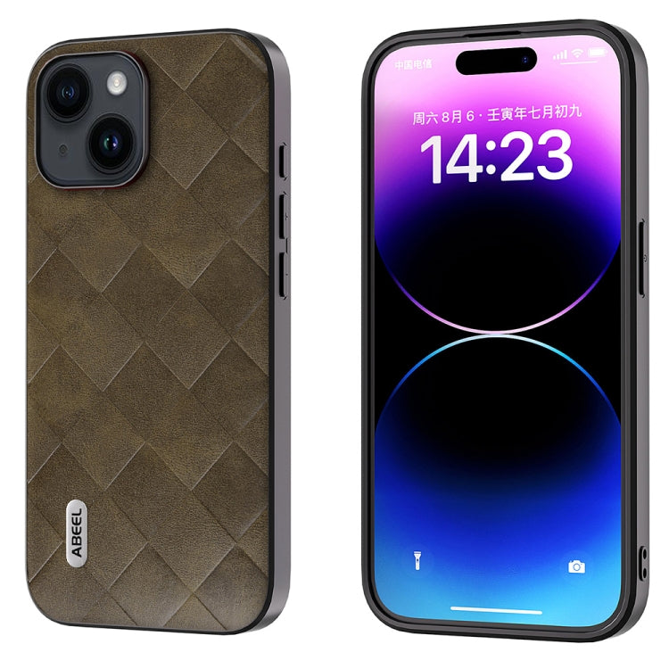 ABEEL Weave Plaid PU Phone Case, For iPhone 15 Pro Max, For iPhone 15 Pro, For iPhone 15 Plus, For iPhone 15