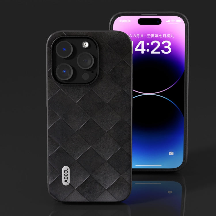 ABEEL Weave Plaid PU Phone Case, For iPhone 15 Pro Max, For iPhone 15 Pro, For iPhone 15 Plus, For iPhone 15