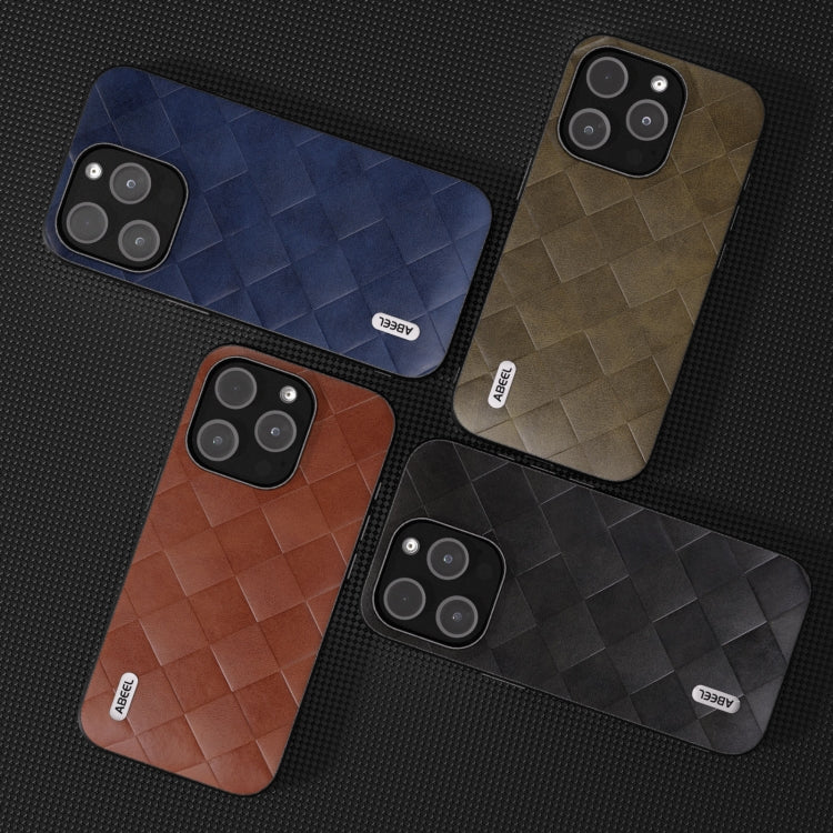 ABEEL Weave Plaid PU Phone Case, For iPhone 15 Pro Max, For iPhone 15 Plus, For iPhone 15 Pro, For iPhone 15