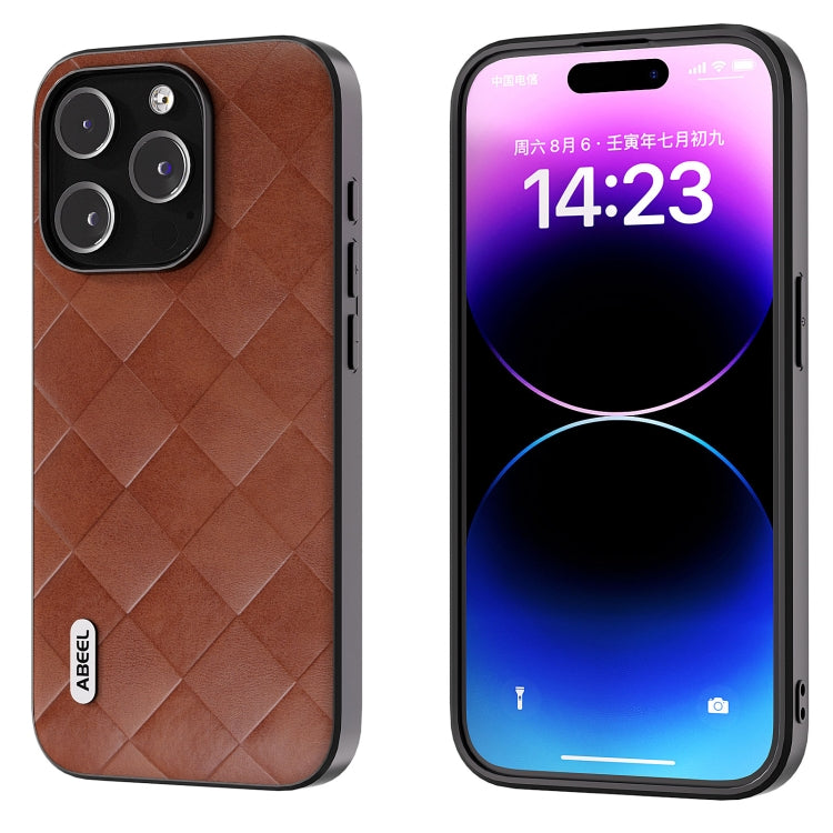 ABEEL Weave Plaid PU Phone Case, For iPhone 15 Pro Max, For iPhone 15 Plus, For iPhone 15 Pro, For iPhone 15