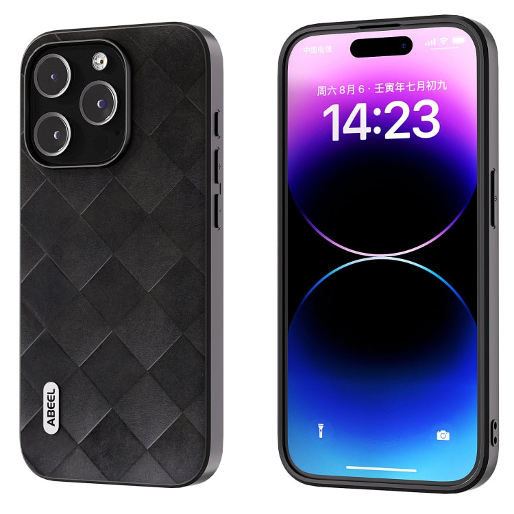 ABEEL Weave Plaid PU Phone Case, For iPhone 15 Pro Max, For iPhone 15 Plus, For iPhone 15 Pro, For iPhone 15