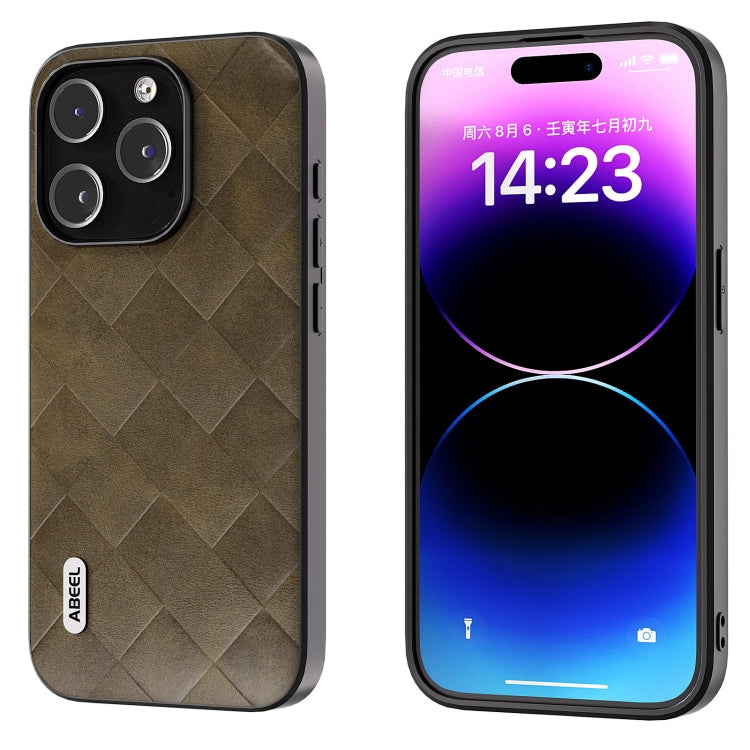 ABEEL Weave Plaid PU Phone Case, For iPhone 15 Pro Max, For iPhone 15 Plus, For iPhone 15 Pro, For iPhone 15