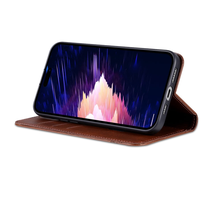 AZNS Magnetic Calf Texture Leather Phone Case, For iPhone 15 Plus, For iPhone 15