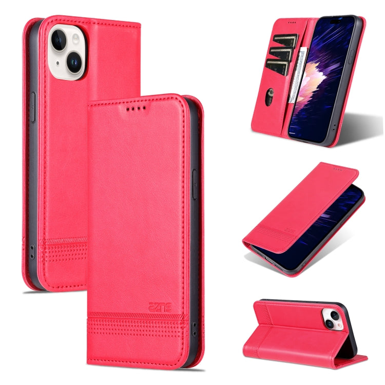AZNS Magnetic Calf Texture Leather Phone Case, For iPhone 15 Plus, For iPhone 15