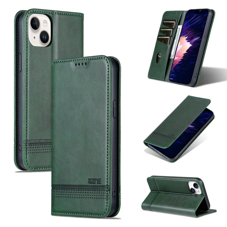 AZNS Magnetic Calf Texture Leather Phone Case, For iPhone 15 Plus, For iPhone 15