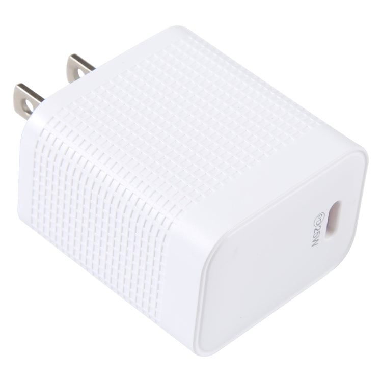 LZ-106PD 25W USB-C / Type-C Ports Plaid Pattern Travel Charger, US Plug, EU Plug
