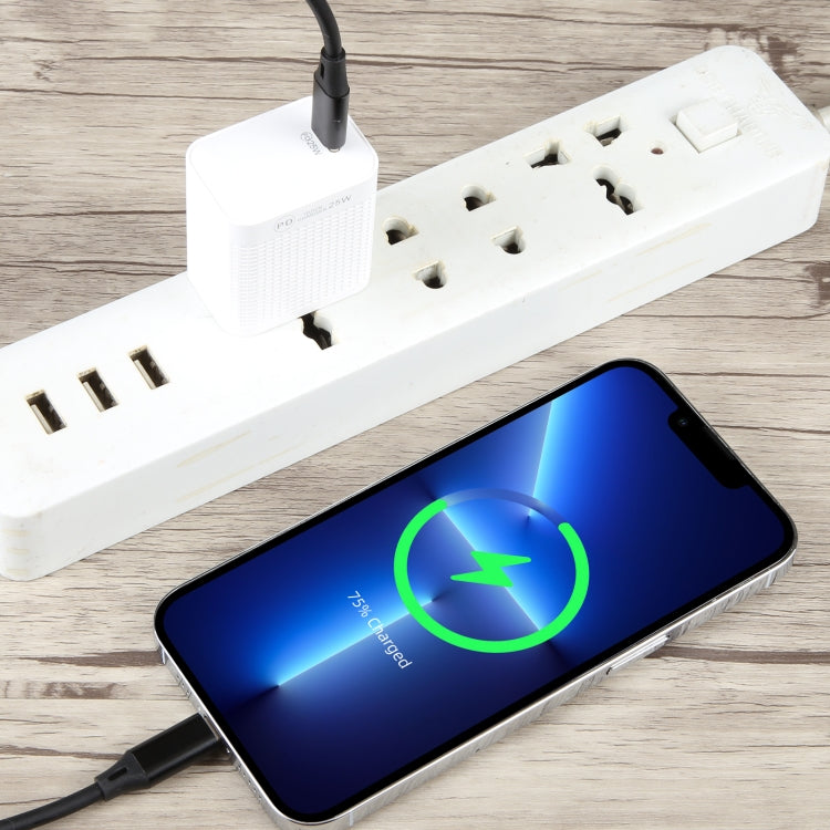LZ-106PD 25W USB-C / Type-C Ports Plaid Pattern Travel Charger, US Plug, EU Plug
