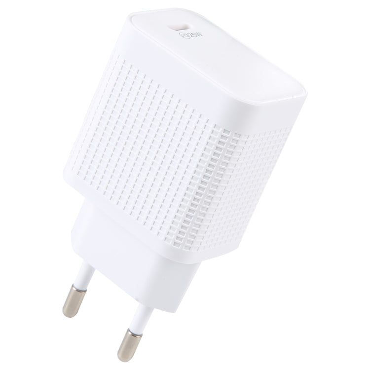 LZ-106PD 25W USB-C / Type-C Ports Plaid Pattern Travel Charger, US Plug, EU Plug