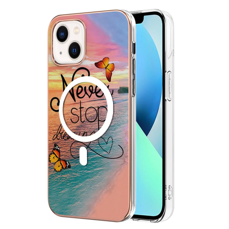 Marble Pattern Dual-side IMD Magsafe TPU Phone Case, For iPhone 14, For iPhone 15 Plus, For iPhone 14 Pro