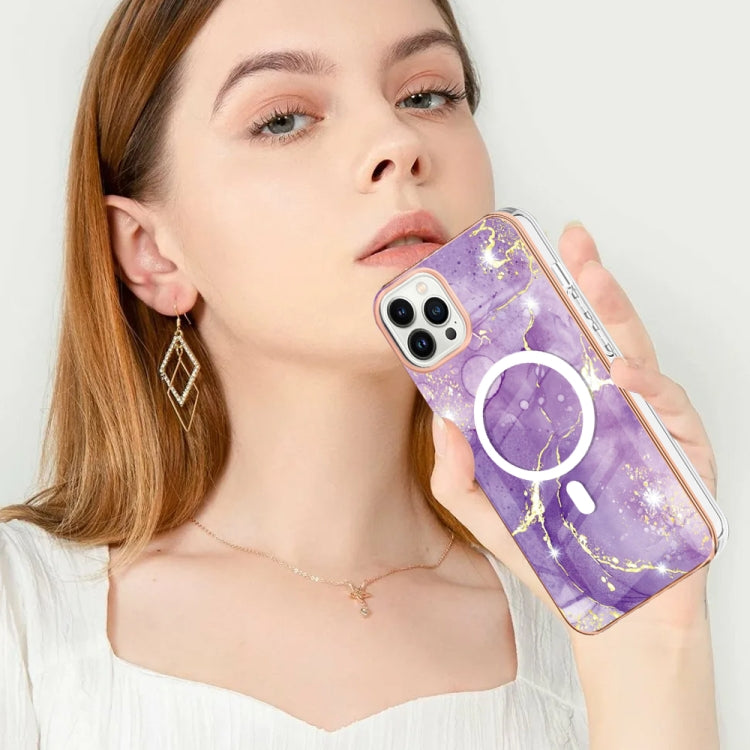 Marble Pattern Dual-side IMD Magsafe TPU Phone Case, For iPhone 15 Pro Max, For iPhone 14 Plus, For iPhone 15 Pro