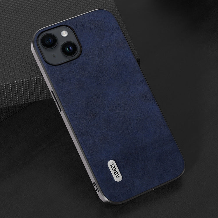 ABEEL Dual Color Cowhide Texture PU Phone Case, For iPhone 15 Plus, For iPhone 15, For iPhone 14 Plus, For iPhone 14