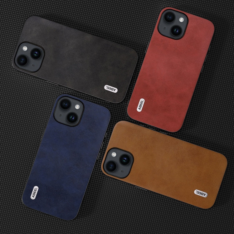 ABEEL Dual Color Cowhide Texture PU Phone Case, For iPhone 15 Plus, For iPhone 15, For iPhone 14 Plus, For iPhone 14