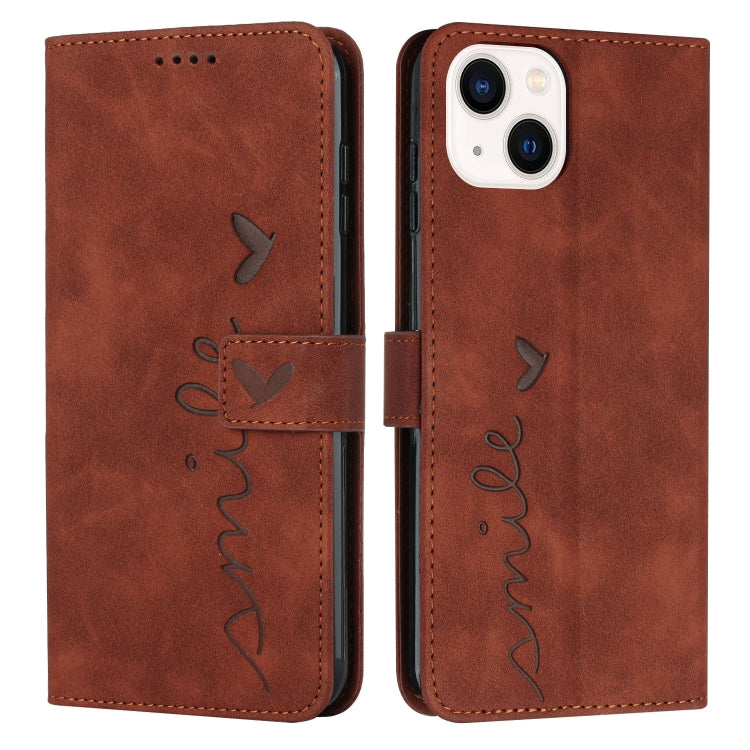 Skin Feel Heart Pattern Leather Phone Case