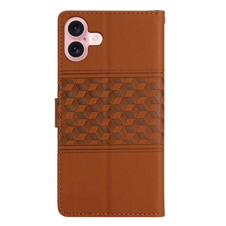 Diamond Embossed Skin Feel Leather Phone Case, For iPhone 16, For iPhone 15 Pro Max, For iPhone 15 Pro, For iPhone 15 Plus