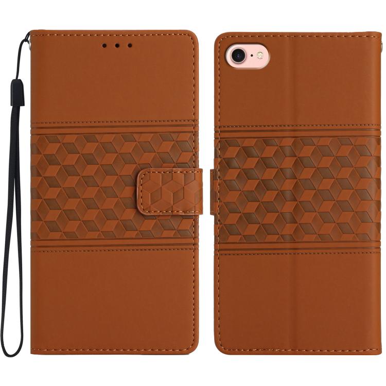 Diamond Embossed Skin Feel Leather Phone Case, For iPhone 16e, For iPhone 16 Pro Max, For iPhone 16 Pro, For iPhone 16 Plus