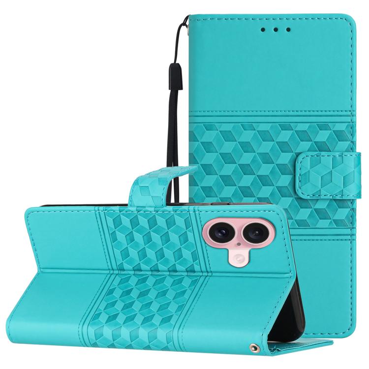 Diamond Embossed Skin Feel Leather Phone Case, For iPhone 17 Pro Max, For iPhone 17 Pro, For iPhone 17, For iPhone 17 Air