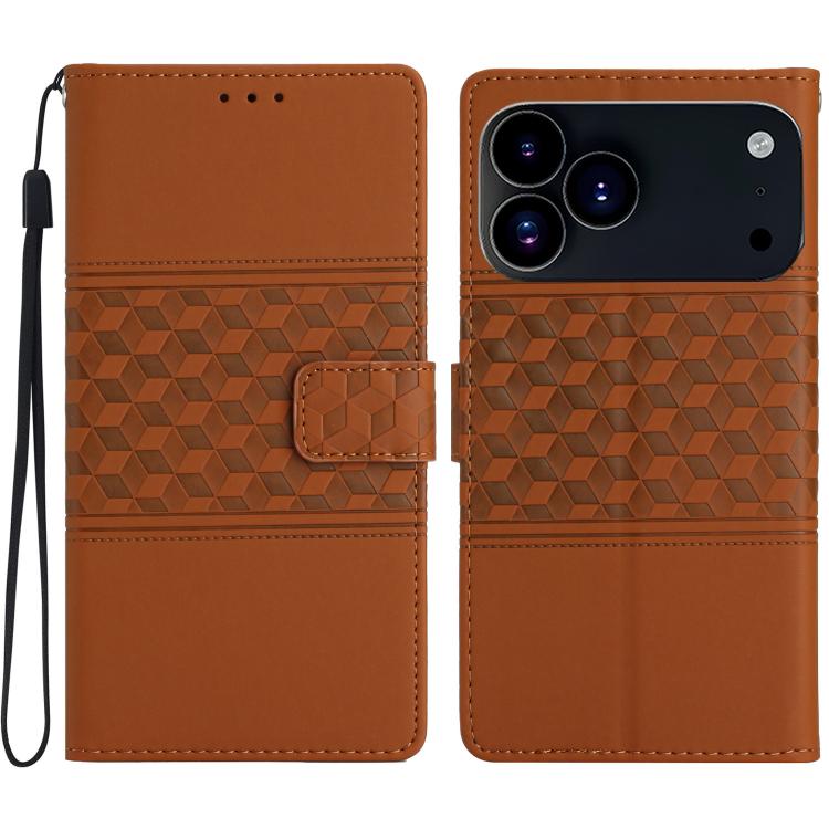Diamond Embossed Skin Feel Leather Phone Case, For iPhone 17 Pro Max, For iPhone 17 Pro, For iPhone 17, For iPhone 17 Air