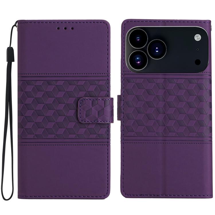 Diamond Embossed Skin Feel Leather Phone Case, For iPhone 17 Pro Max, For iPhone 17 Pro, For iPhone 17, For iPhone 17 Air