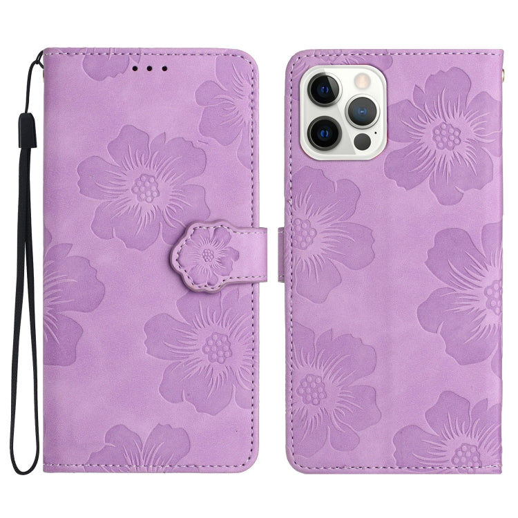 Flower Embossing Pattern Leather Phone Case, For iPhone 16, For iPhone 15 Pro Max, For iPhone 15 Pro, For iPhone 15 Plus